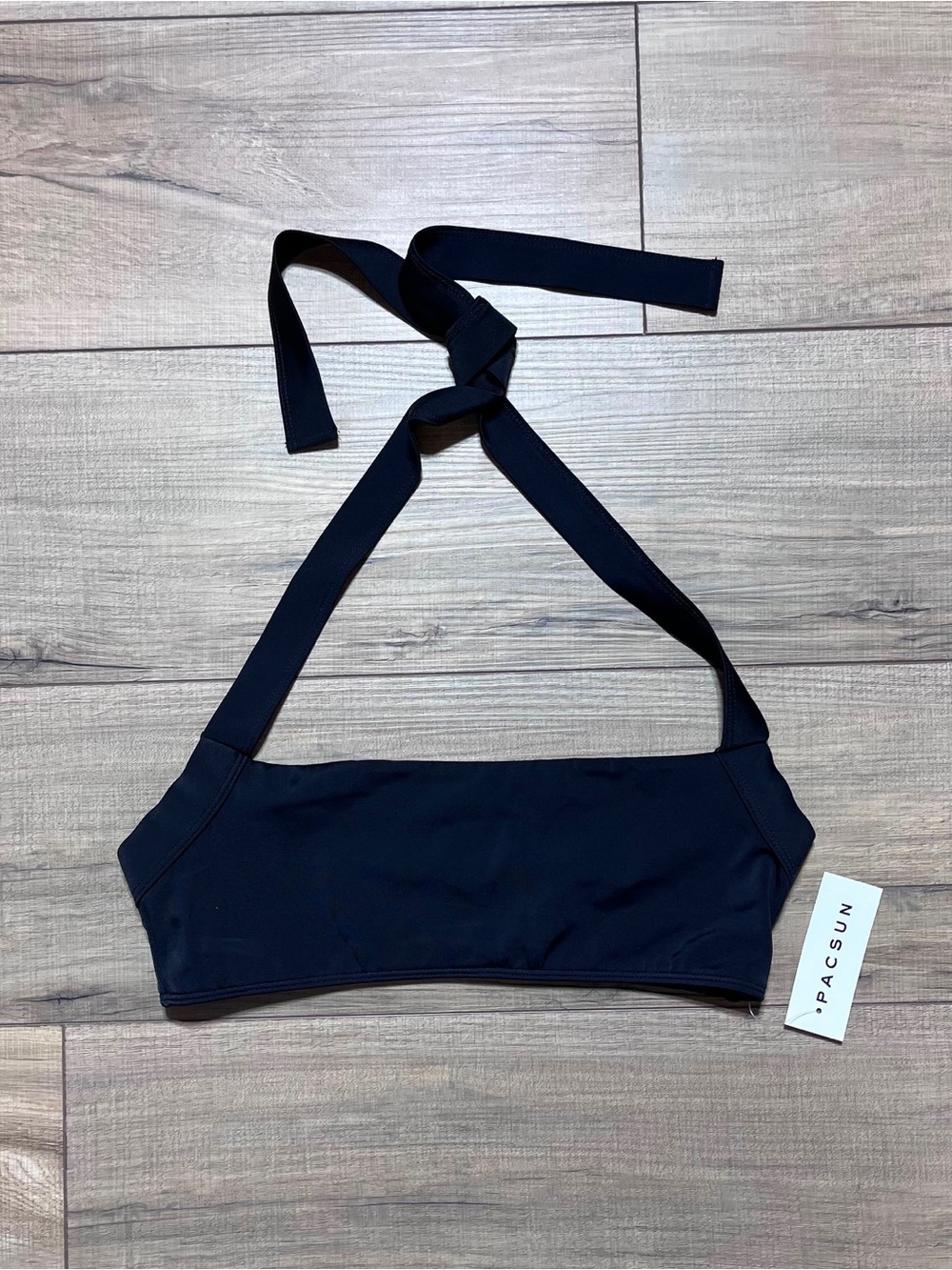 PacSun Swim Eco Women's‎ Amaranth Halter Bikini Top Size Small Black